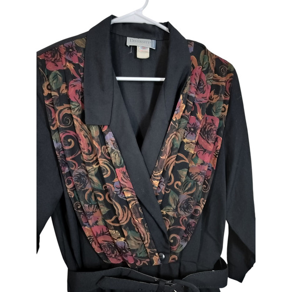 3359)Vtg 80s Diversity Petite Paisley Hippie Wrap 3/4 Sleeve Romper Jumpsuit 14 - Picture 3 of 10